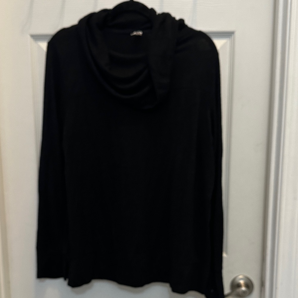 Black Cowl Neck Long Sleeve Sweater -lightweight size XL Ideology